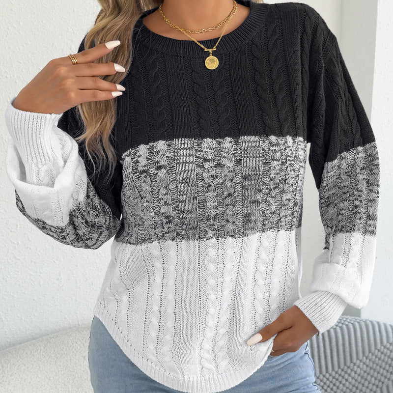 Maglione lavorato a maglia con motivo a trecce Poppy