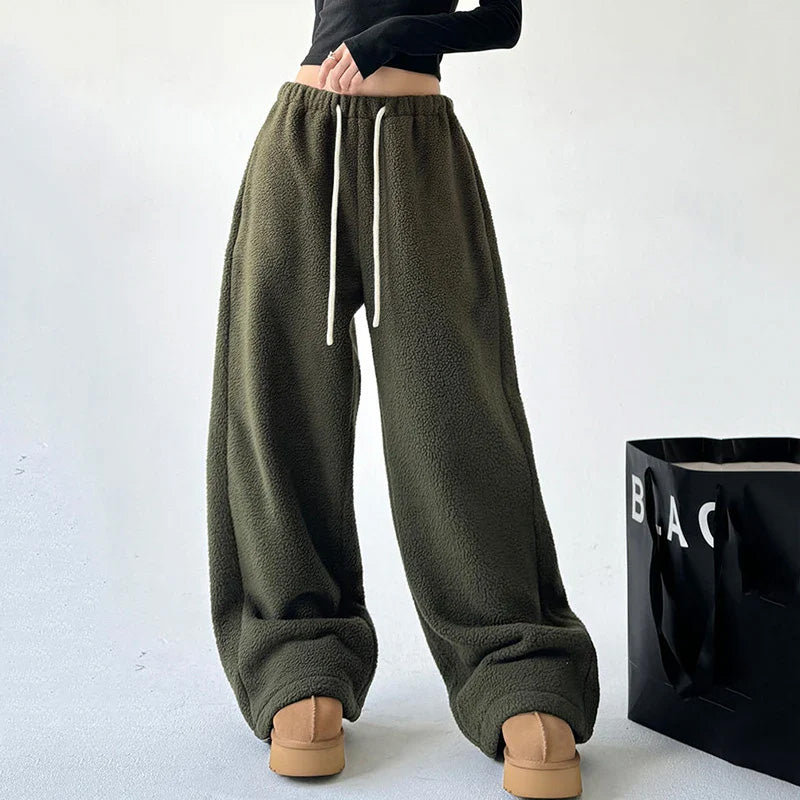 Pantaloni in pile a gamba larga Harper
