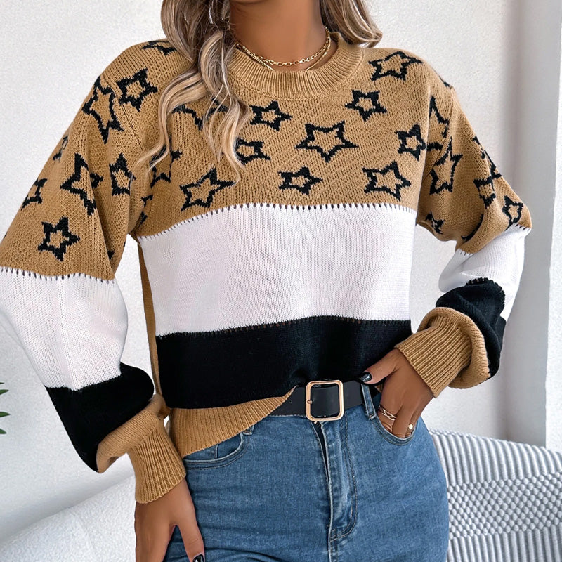 Maglione lavorato a maglia con motivo a stella Harper