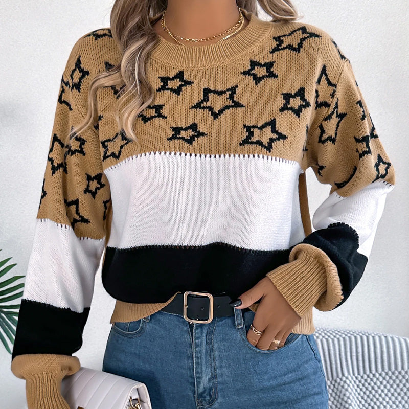 Maglione lavorato a maglia con motivo a stella Harper
