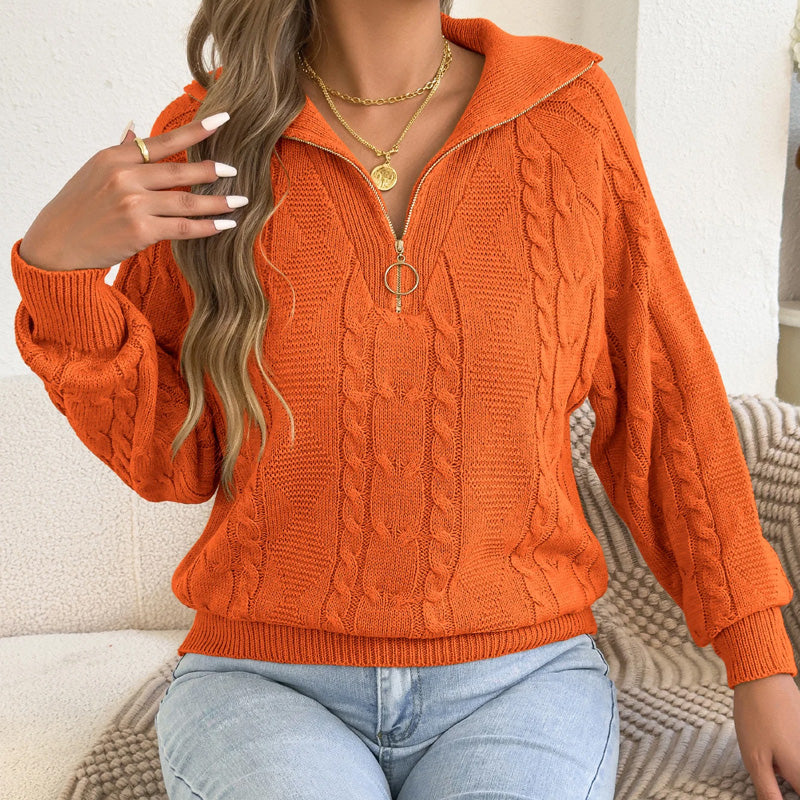 Pullover Alice in maglia con mezza zip