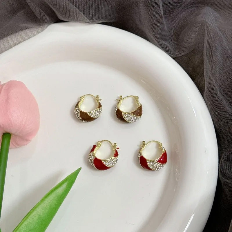 Orecchini a cerchio in cristallo Sienna