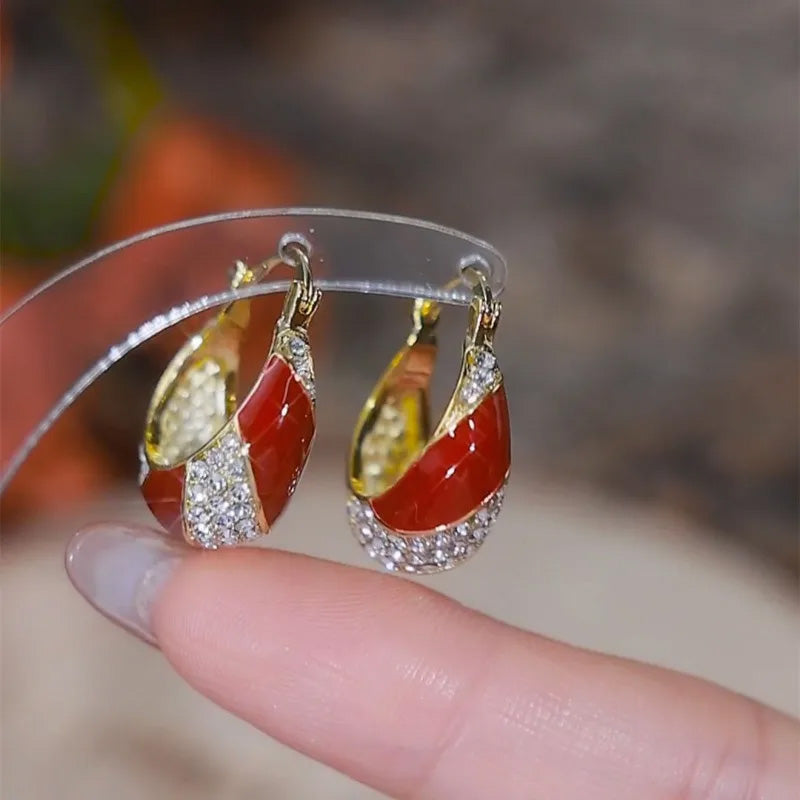 Orecchini a cerchio in cristallo Sienna