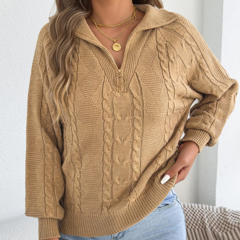 Pullover Alice in maglia con mezza zip