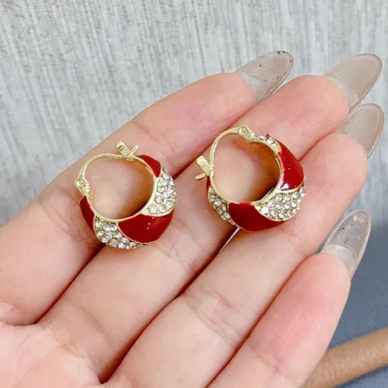 Orecchini a cerchio in cristallo Sienna