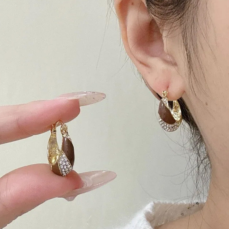 Orecchini a cerchio in cristallo Sienna