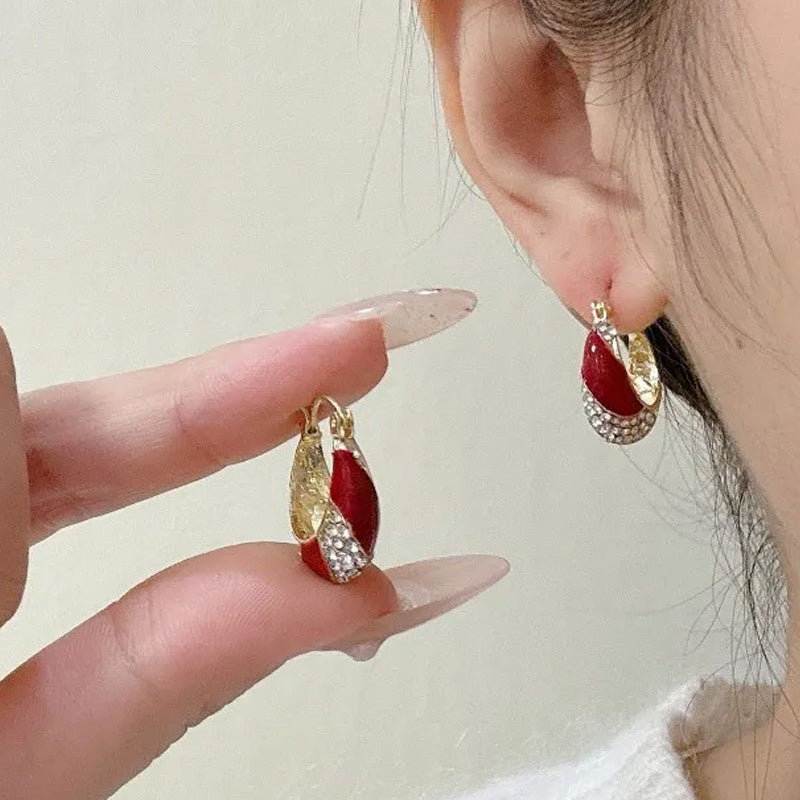 Orecchini a cerchio in cristallo Sienna