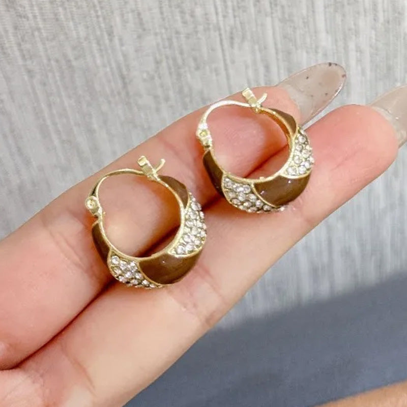 Orecchini a cerchio in cristallo Sienna